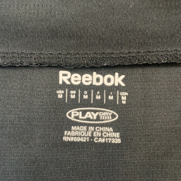 Reebok PlayDry Black and White Fitted High Neck 1/4 Zip Track Jacket Size‎ M - Picture 7 of 8